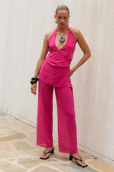 ARIANA HALTER OPEN BACK JUMPSUIT - PINK