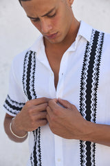 BROOKS SHIRT - WHITE/BLACK