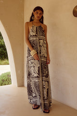 CHANTELLE HALTER MAXI DRESS - HAVANNA BLACK