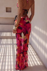 CYRUS LOW WAIST SHEER MAXI SKIRT - SKYE BLACK