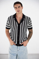 DORIAN SHORT SLEEVE SHIRT - BLACK/WHITE