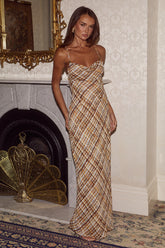 EVE COWL CROSS BACK MAXI DRESS - VINNIE BROWN