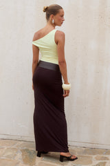 ESMA LOW WAIST MAXI SKIRT - CHOCOLATE
