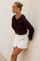 DIA MINI WRAP SKIRT - WHITE