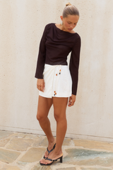 DIA MINI WRAP SKIRT - WHITE