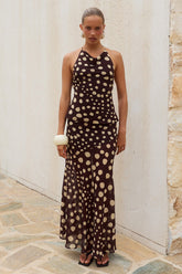 DOLORIS LOW WAIST MAXI SKIRT - SALMA SPOTS