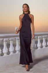 ARABELLE HIGH NECK MAXI DRESS - NOIR