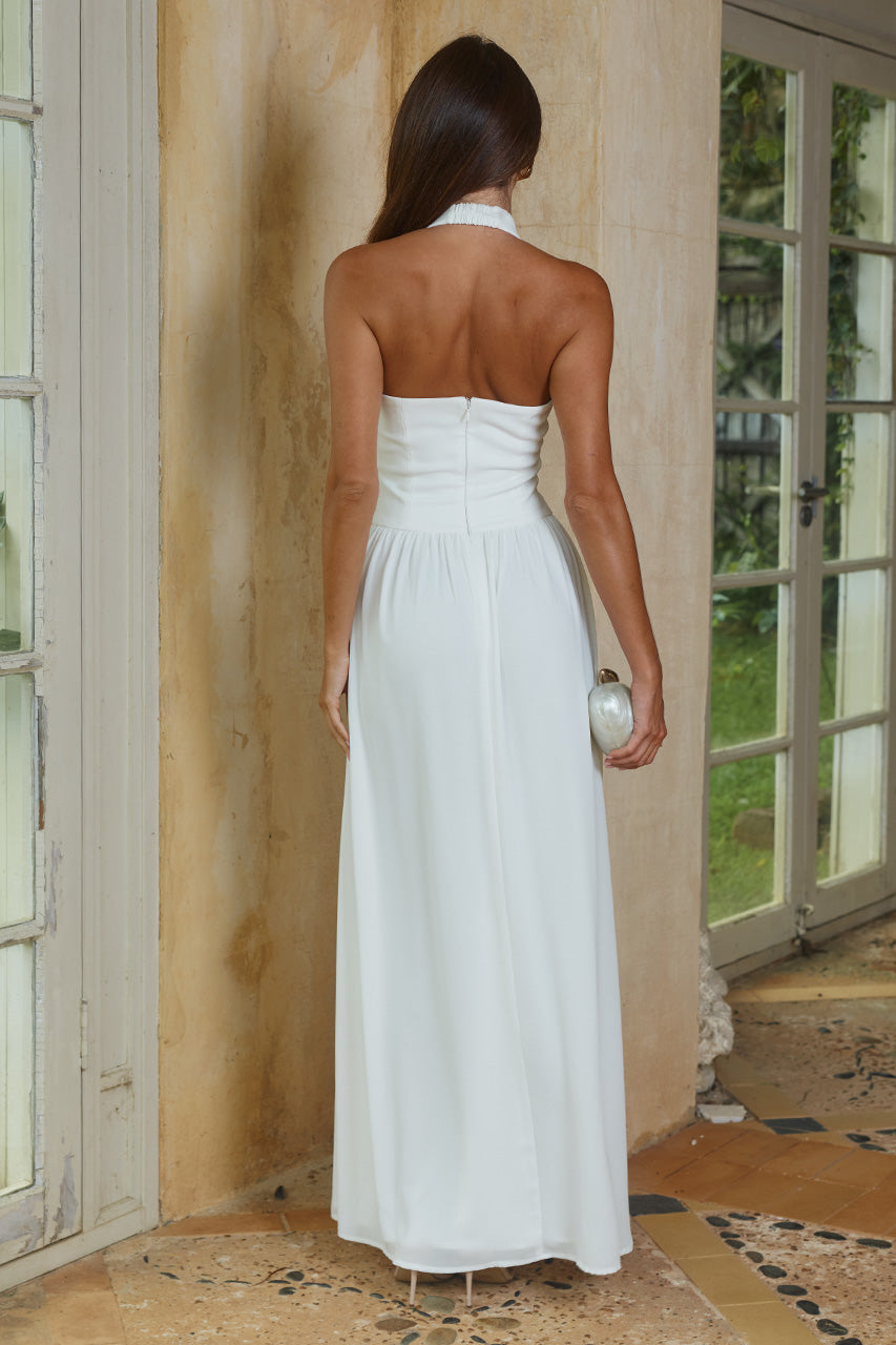 ABIGAIL SQUARE NECK MAXI DRESS - IVORY