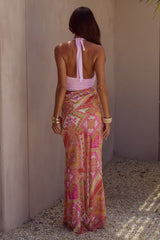 ALEXIS HALTER CUT OUT MAXI DRESS - CAVELLO PEACH