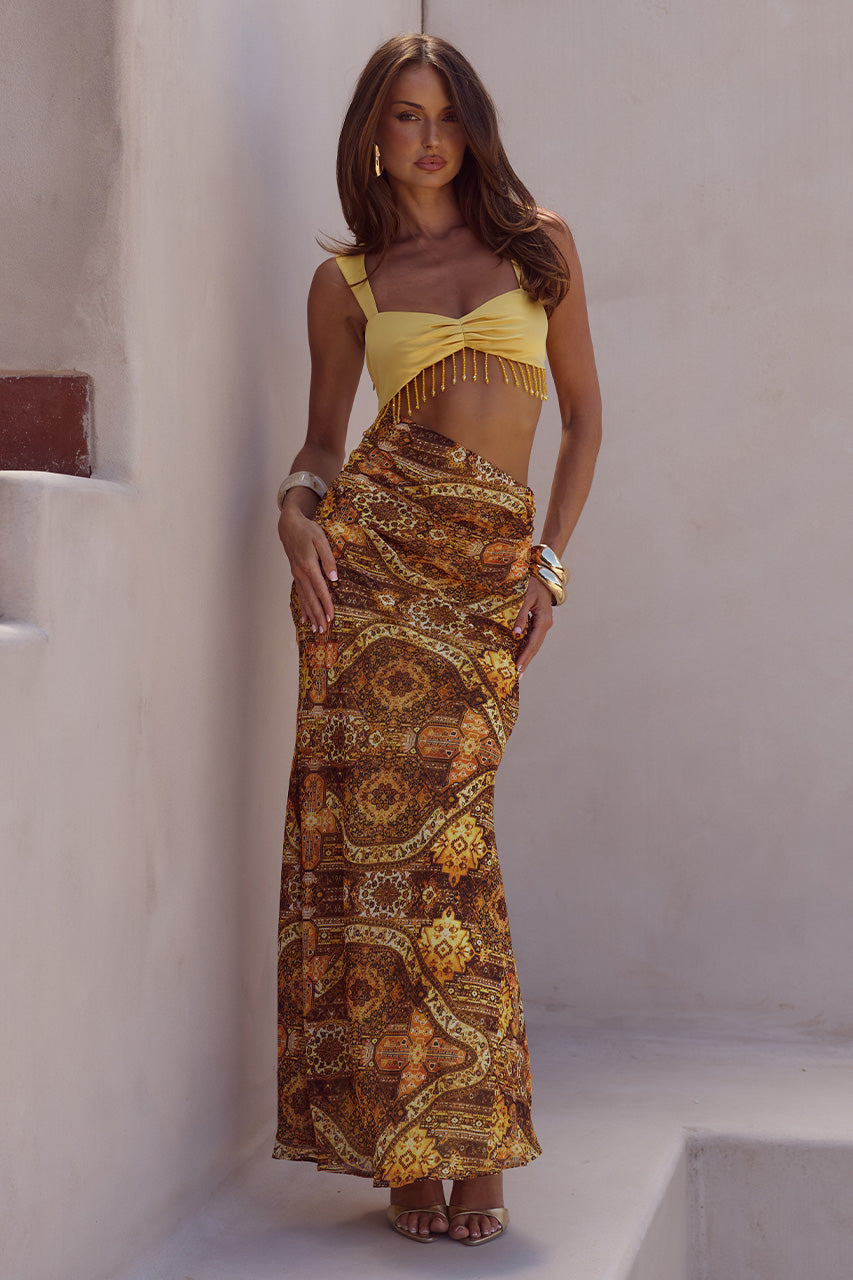 ALZONA CUTOUT MAXI DRESS - MAGNOLIA MANGO