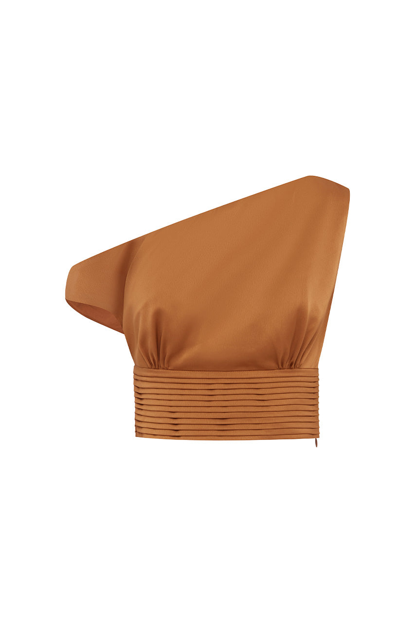 AMADINE OFF SHOULDER CROP TOP - GINGER