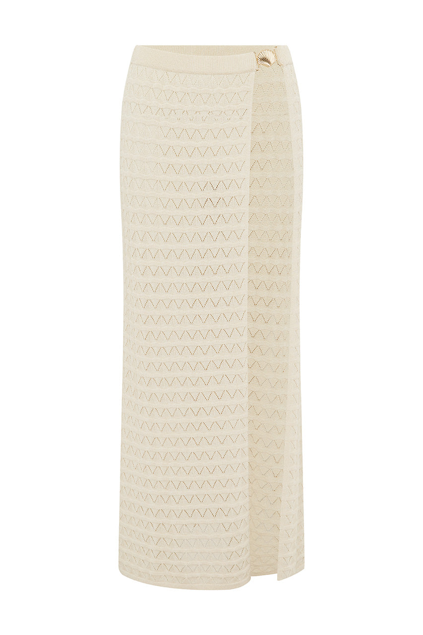 AMBI MIDI SKIRT - SAND/GOLD