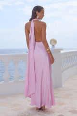 ARABELLE HIGH NECK MAXI DRESS - PETAL