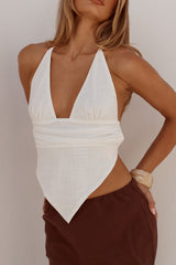 AURELIA HALTER BACKLESS TOP - WHITE