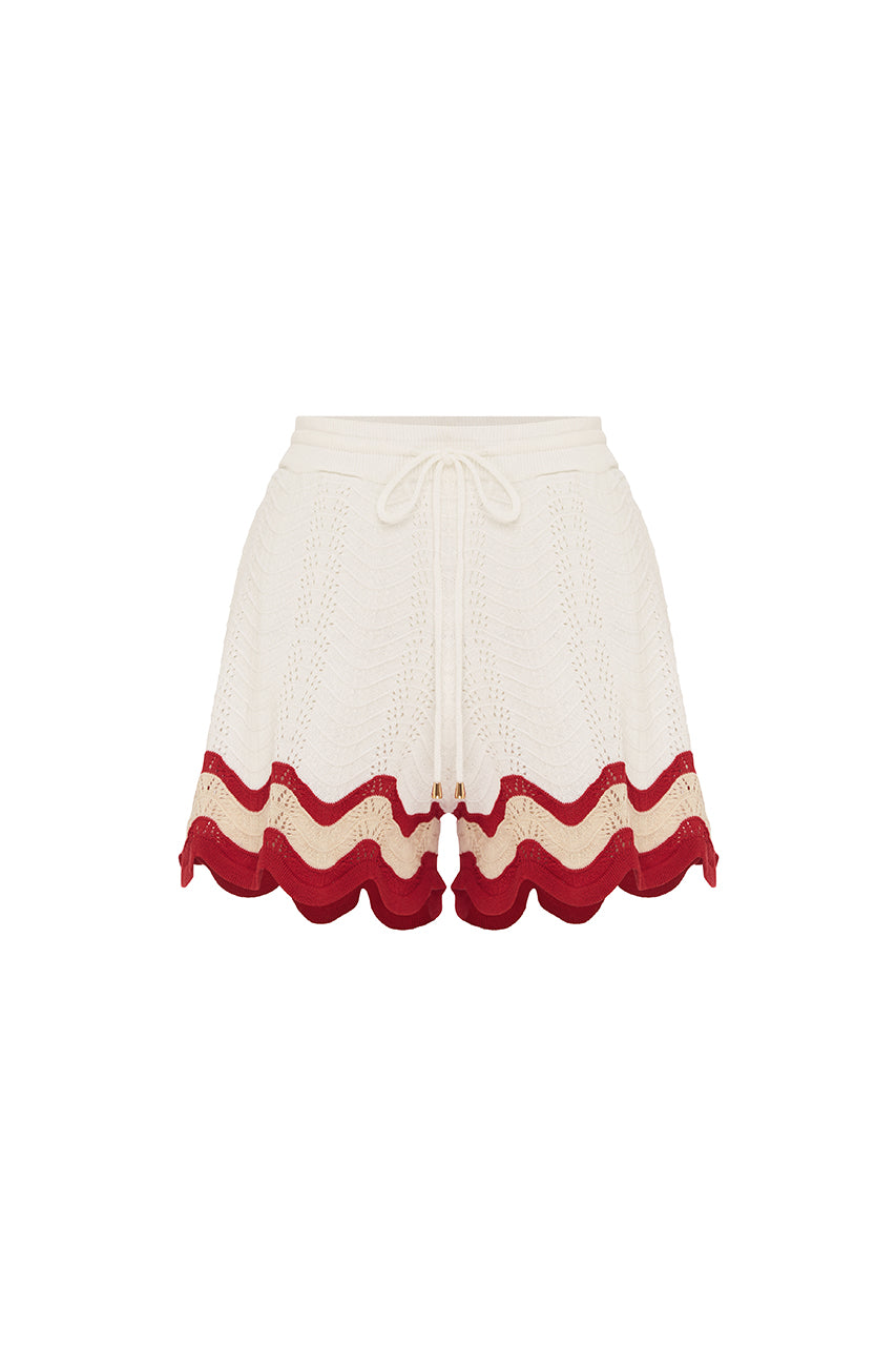 BILLIE SHORT - WHITE/RED