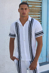 BROOKS SHIRT - WHITE/BLACK
