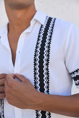 BROOKS SHIRT - WHITE/BLACK