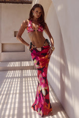 CYRUS LOW WAIST SHEER MAXI SKIRT - SKYE BLACK