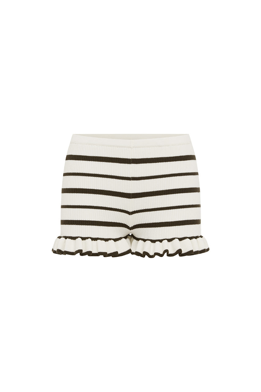 DONNA KNIT HOT SHORT - CREAM/CHOCOLATE