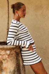 DONNA KNIT HOT SHORT - CREAM/CHOCOLATE