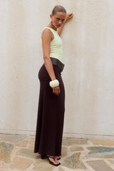 ESMA LOW WAIST MAXI SKIRT - CHOCOLATE
