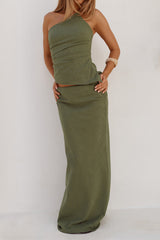 ADELINE STRAIGHT MAXI SKIRT - FERN