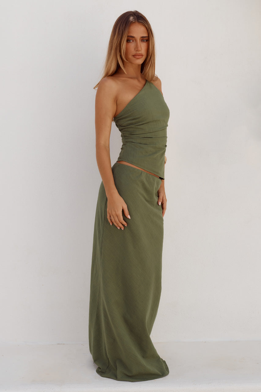 ADELINE STRAIGHT MAXI SKIRT - FERN