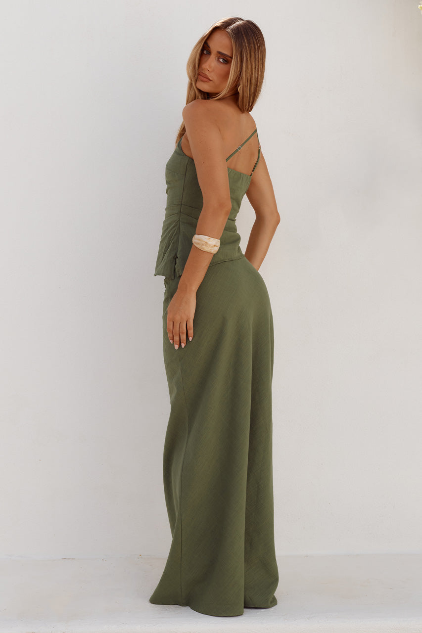 ADELINE STRAIGHT MAXI SKIRT - FERN