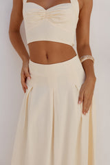 ADA PLEATED A-LINE SKIRT - BUTTER