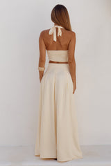 ADA PLEATED A-LINE SKIRT - BUTTER