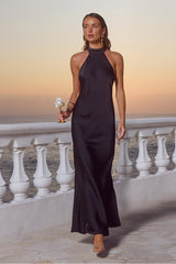 ARABELLE HIGH NECK MAXI DRESS - NOIR