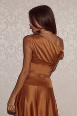 AMADINE OFF SHOULDER CROP TOP - GINGER